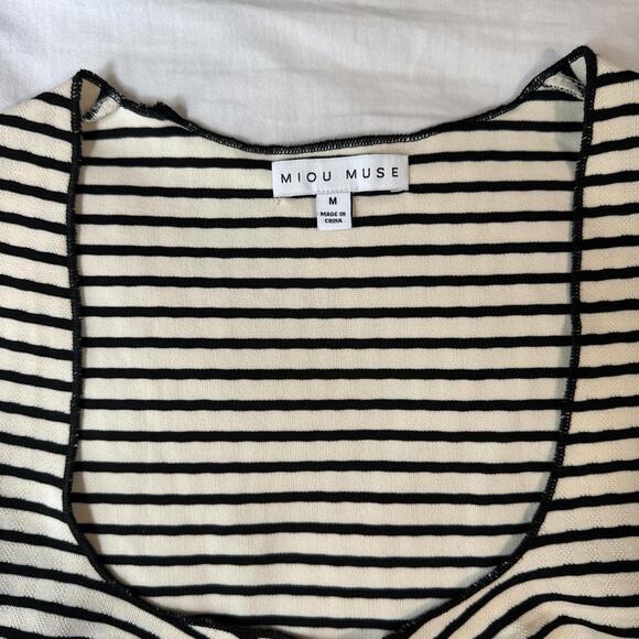 striped ruched tank top miou muse parisian style y2k basic - Picture 3 of 4